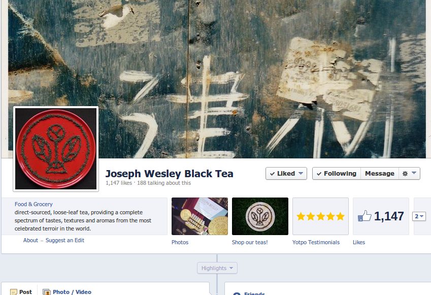 Socially Speaking: Joseph Wesley Black Tea’s Facebook Page