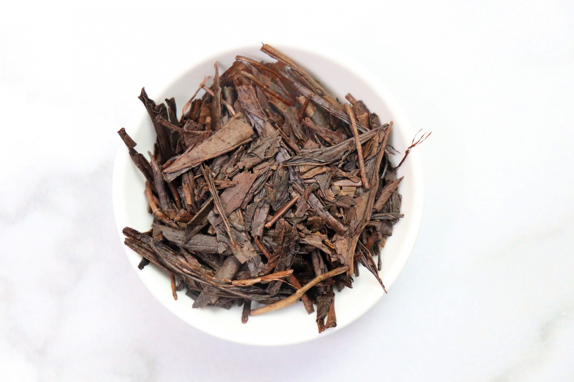 Hojicha Co. Dark Roast tea leaves