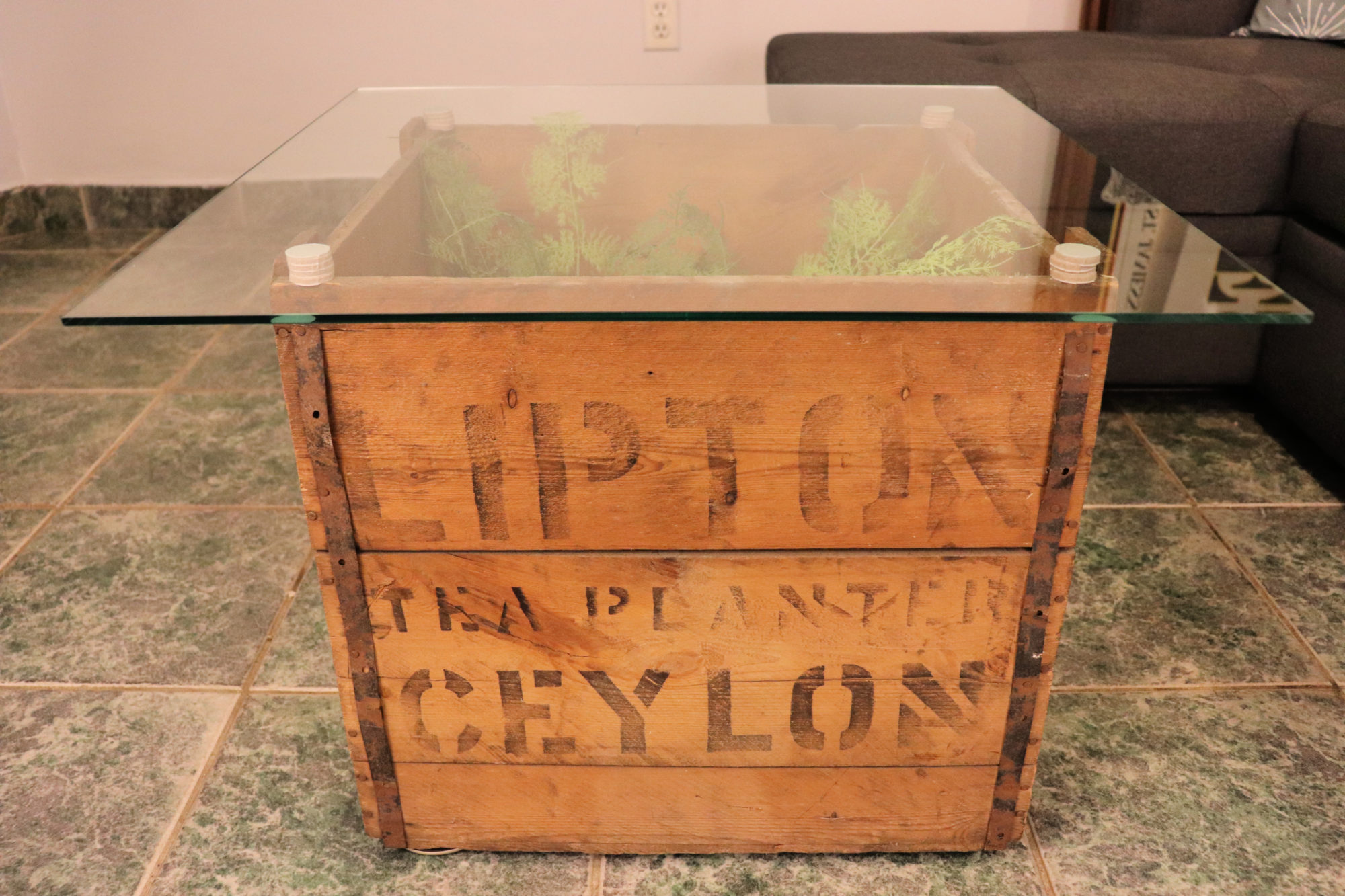 DIY Antique Tea Crate Coffee Table