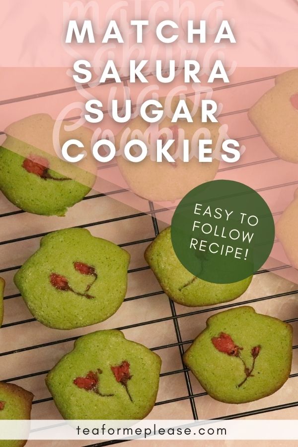 Matcha Sakura Sugar Cookies
