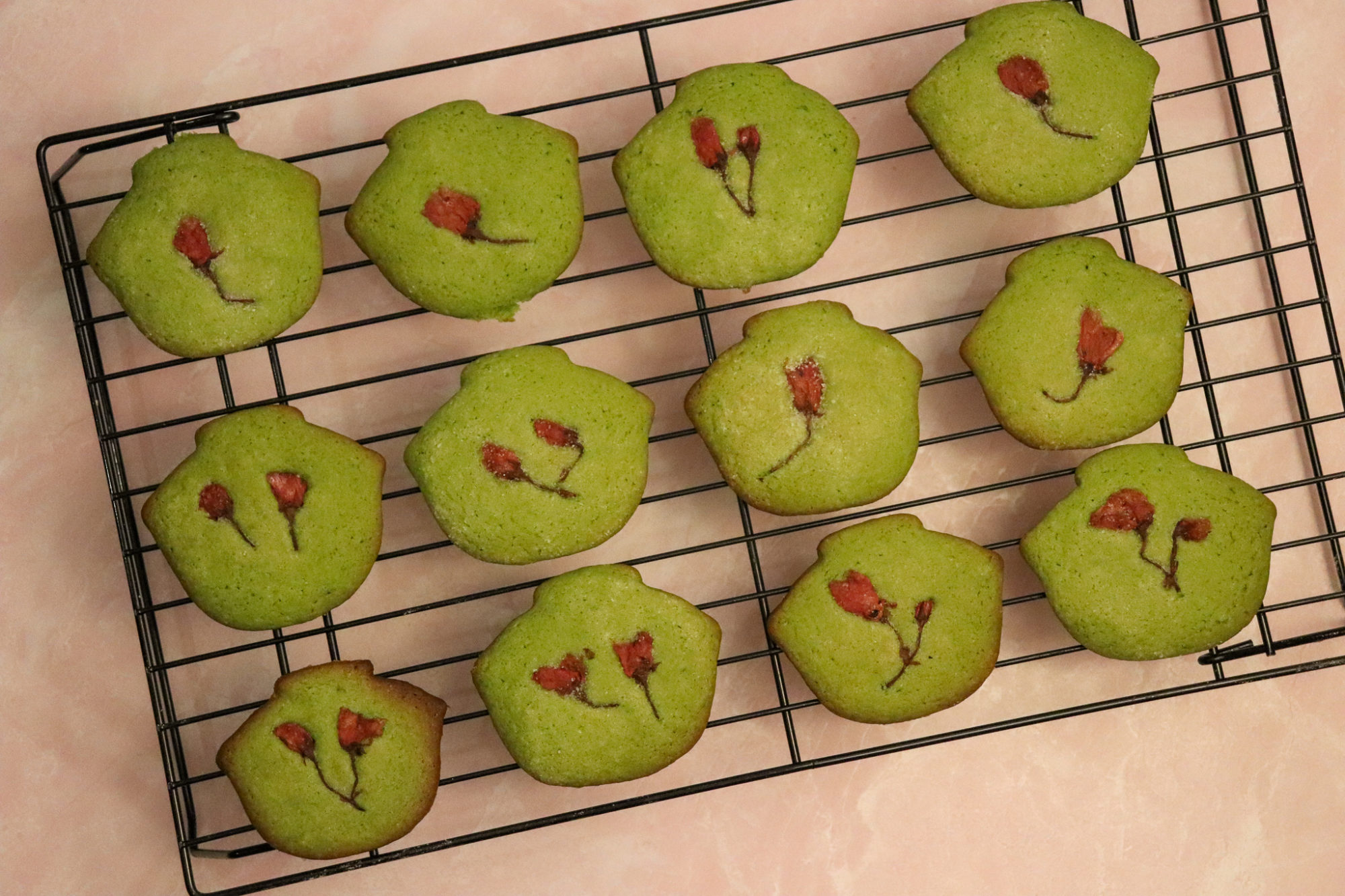 Matcha Sakura Sugar Cookies