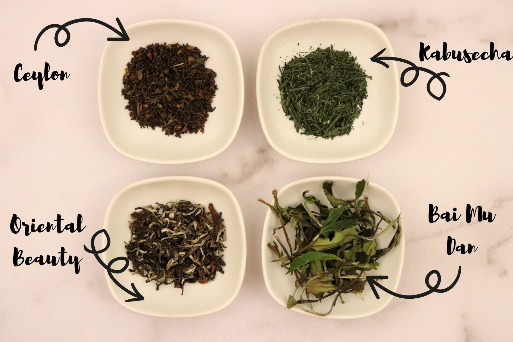 Weigh Your Tea Leaves - Ceylon, Kabusecha, Oriental Beauty, Bai Mu Dan