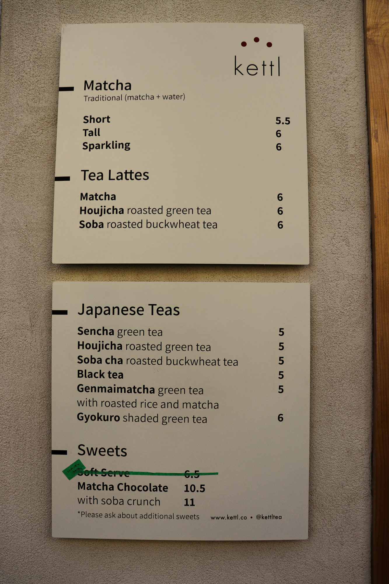 Kettl Flagship Cafe Brooklyn - Menu