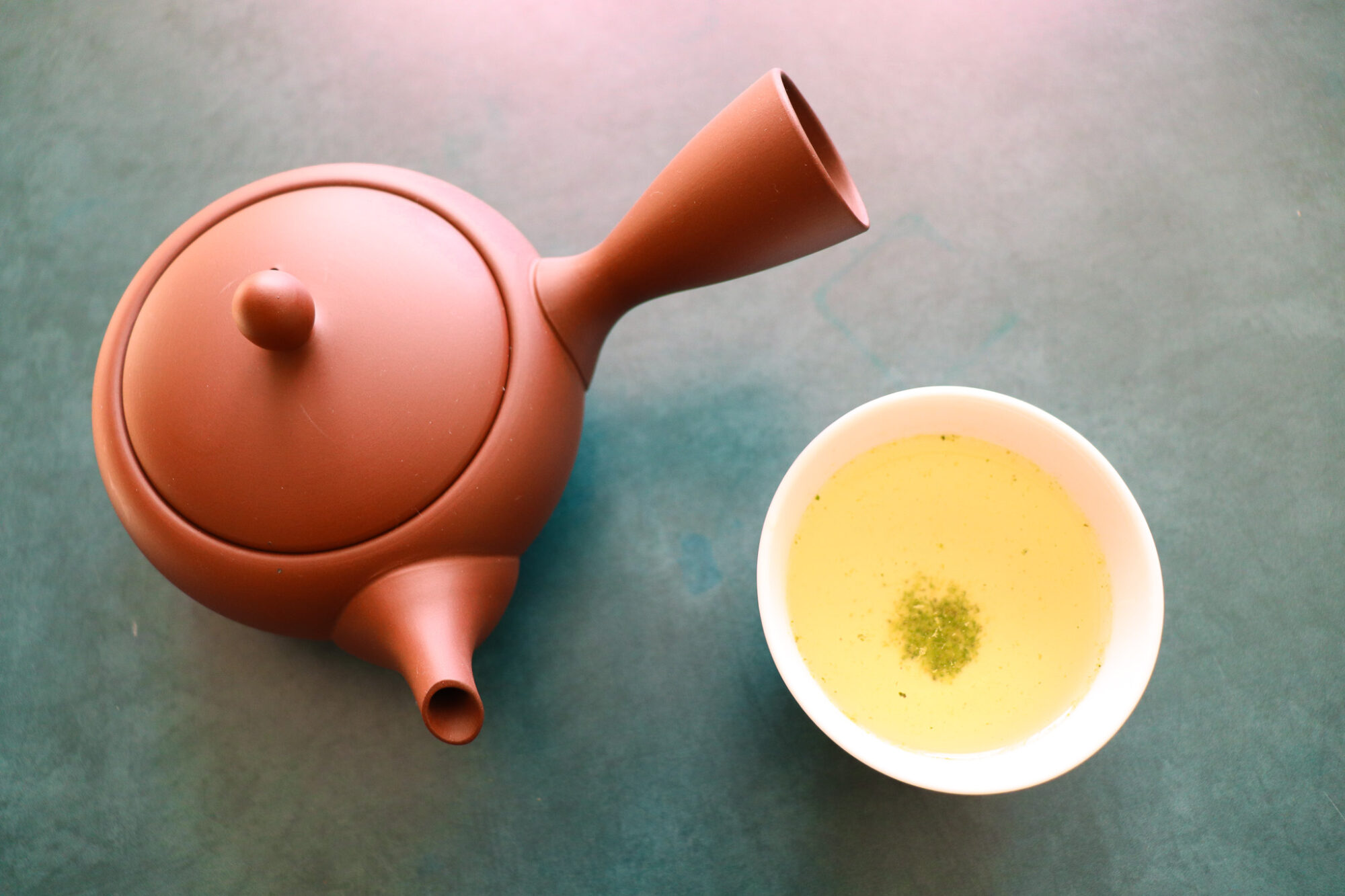 A kyusu and cup of sencha for the Japanese Tea Foundation Online Course